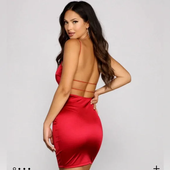 she's a keeper satin mini dress Windsor She's A Beauty Floral Applique Satin Mini Dress